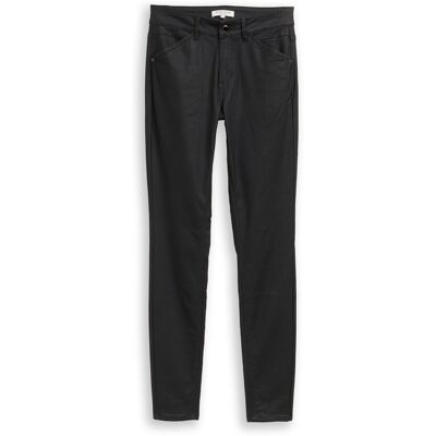 TOM TAILOR Damen Coated TTLUCIE SKINNY Jeans, schwarz, Uni, Gr. 26/34 TOM TAILOR Damen Coated TTLUCIE SKINNY Jeans, schwarz, Uni, Gr. 26/34