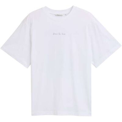 TOM TAILOR DENIM Damen Oversize T-Shirt mit Rückenprint, weiß, Uni, Gr. S TOM TAILOR DENIM Damen Oversize T-Shirt mit Rückenprint, weiß, Uni, Gr. S