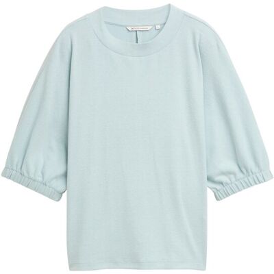 TOM TAILOR DENIM Damen Boxy Fit T-Shirt, blau, Meliert, Gr. S TOM TAILOR DENIM Damen Boxy Fit T-Shirt, blau, Meliert, Gr. S