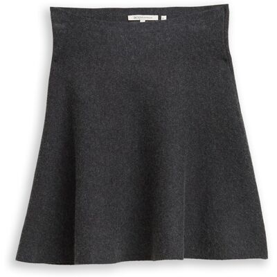 TOM TAILOR DENIM Damen Mini Skater Strickrock, grau, Meliert, Gr. XS TOM TAILOR DENIM Damen Mini Skater Strickrock, grau, Meliert, Gr. XS