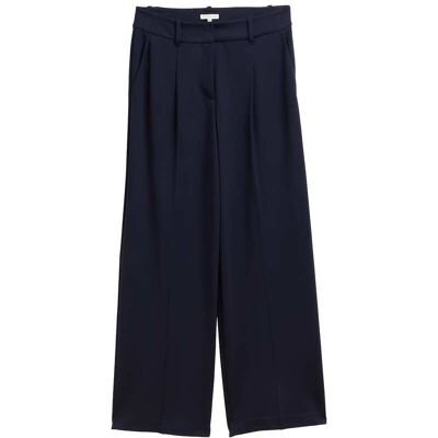 TOM TAILOR Damen TTLEA Wide Leg Hose, blau, Uni, Gr. 36/32 TOM TAILOR Damen TTLEA Wide Leg Hose, blau, Uni, Gr. 36/32