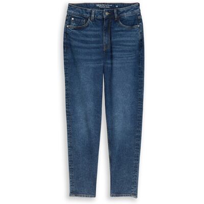 TOM TAILOR DENIM Damen TTLINLEY MOM High Waist Ankle Jeans, blau, Uni, Gr. 25 TOM TAILOR DENIM Damen TTLINLEY MOM High Waist Ankle Jeans, blau, Uni, Gr. 25