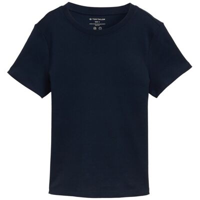 TOM TAILOR Damen T-Shirt mit Rundhalsausschnitt, blau, Uni, Gr. XXL TOM TAILOR Damen T-Shirt mit Rundhalsausschnitt, blau, Uni, Gr. XXL