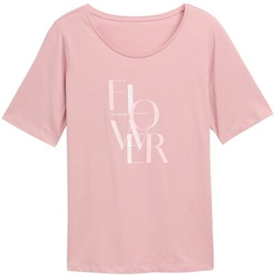TOM TAILOR Damen Plus Size - T-Shirt mit Print, rosa, Uni, Gr. 46 TOM TAILOR Damen Plus Size - T-Shirt mit Print, rosa, Uni, Gr. 46