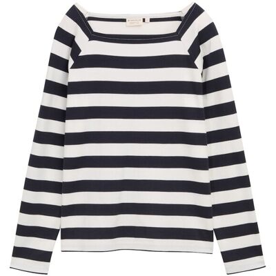 TOM TAILOR Damen Langarmshirt mit Streifenmuster, blau, Gestreift, Gr. S TOM TAILOR Damen Langarmshirt mit Streifenmuster, blau, Gestreift, Gr. S
