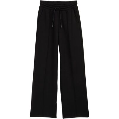 TOM TAILOR DENIM Damen Straight Scuba Hose, schwarz, Uni, Gr. M TOM TAILOR DENIM Damen Straight Scuba Hose, schwarz, Uni, Gr. M