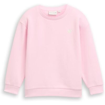 TOM TAILOR Mädchen Oversize Sweatshirt mit Stickerei, rosa, Uni, Gr. 116/122 TOM TAILOR Mädchen Oversize Sweatshirt mit Stickerei, rosa, Uni, Gr. 116/122
