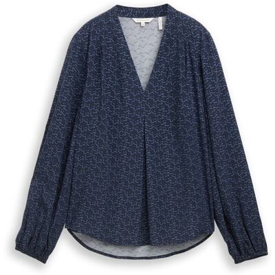 TOM TAILOR Damen Bluse mit Muster, blau, Gemustert, Gr. 34 TOM TAILOR Damen Bluse mit Muster, blau, Gemustert, Gr. 34