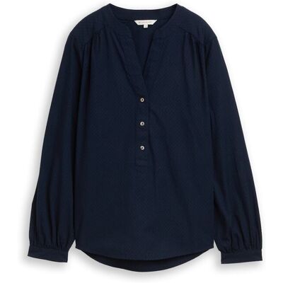 TOM TAILOR Damen Bluse aus Baumwolle, blau, Uni, Gr. 36 TOM TAILOR Damen Bluse aus Baumwolle, blau, Uni, Gr. 36