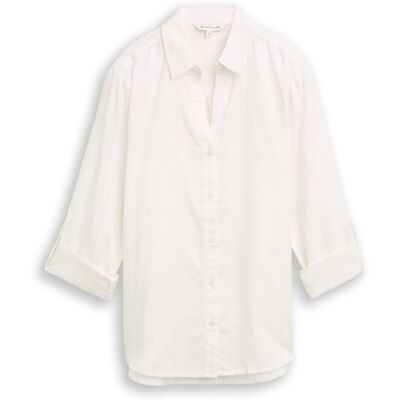 TOM TAILOR Damen Bluse mit Streifen in Glitzer-Optik, weiß, Gestreift, Gr. 46 TOM TAILOR Damen Bluse mit Streifen in Glitzer-Optik, weiß, Gestreift, Gr. 46
