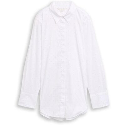 TOM TAILOR Damen Loose Fit Bluse mit Strasssteinen, weiß, Uni, Gr. 36 TOM TAILOR Damen Loose Fit Bluse mit Strasssteinen, weiß, Uni, Gr. 36