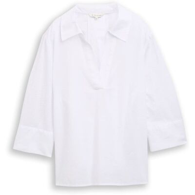 TOM TAILOR Damen Loose Fit Bluse mit Stickerei, weiß, Gepunktet, Gr. 42 TOM TAILOR Damen Loose Fit Bluse mit Stickerei, weiß, Gepunktet, Gr. 42