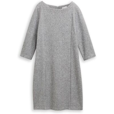 TOM TAILOR Damen Cosy Kleid mit 3/4-Arm, grau, Meliert, Gr. 42 TOM TAILOR Damen Cosy Kleid mit 3/4-Arm, grau, Meliert, Gr. 42