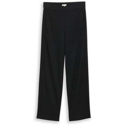 TOM TAILOR Damen TTMIA STRAIGHT Hose, schwarz, Uni, Gr. 42/32 TOM TAILOR Damen TTMIA STRAIGHT Hose, schwarz, Uni, Gr. 42/32