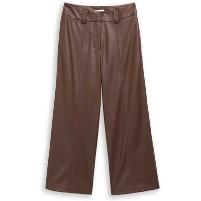TOM TAILOR Damen Culotte Hose in Lederoptik, braun, Uni, Gr. 36/28 TOM TAILOR Damen Culotte Hose in Lederoptik, braun, Uni, Gr. 36/28