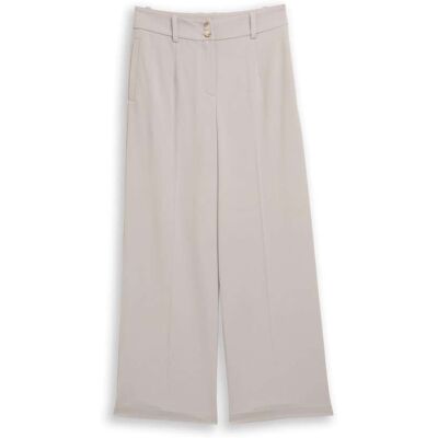 TOM TAILOR Damen TTLEA WIDE Hose mit Bügelfalte, grau, Uni, Gr. 46/32 TOM TAILOR Damen TTLEA WIDE Hose mit Bügelfalte, grau, Uni, Gr. 46/32