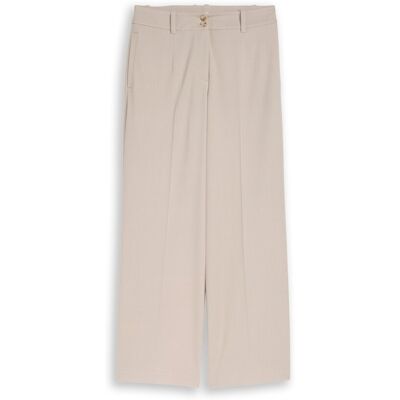 TOM TAILOR Damen TTLEA WIDE Hose mit Bügelfalte, beige, Meliert, Gr. 38/32 TOM TAILOR Damen TTLEA WIDE Hose mit Bügelfalte, beige, Meliert, Gr. 38/32