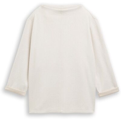 TOM TAILOR Damen Sweatshirt mit Stehkragen, beige, Meliert, Gr. S TOM TAILOR Damen Sweatshirt mit Stehkragen, beige, Meliert, Gr. S