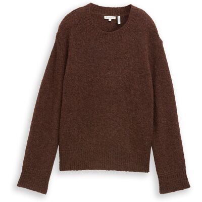TOM TAILOR Damen Strickpullover mit Wollanteil, braun, Meliert, Gr. S TOM TAILOR Damen Strickpullover mit Wollanteil, braun, Meliert, Gr. S