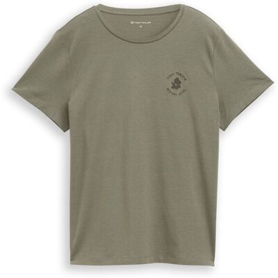 TOM TAILOR Damen T-Shirt mit Blumen-Stickerei, grün, Uni, Gr. S TOM TAILOR Damen T-Shirt mit Blumen-Stickerei, grün, Uni, Gr. S
