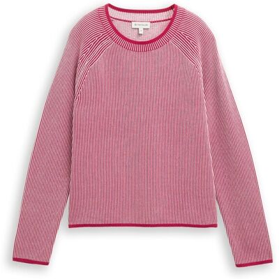 TOM TAILOR Damen Strickpullover mit Rundhalsausschnitt, rosa, Meliert, Gr. S TOM TAILOR Damen Strickpullover mit Rundhalsausschnitt, rosa, Meliert, Gr. S