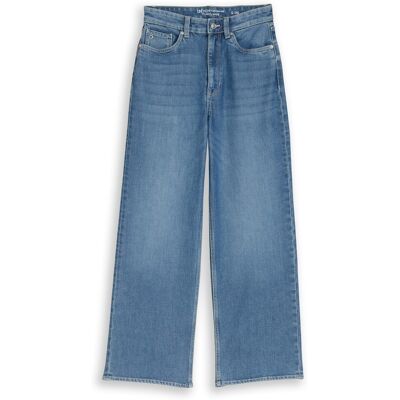 TOM TAILOR DENIM Damen TTLINOU WIDE High Waist Jeans, blau, Uni, Gr. M/30 TOM TAILOR DENIM Damen TTLINOU WIDE High Waist Jeans, blau, Uni, Gr. M/30