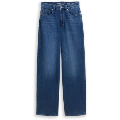 TOM TAILOR DENIM Damen TTLINOU WIDE High Waist Jeans, blau, Uni, Gr. S/32 TOM TAILOR DENIM Damen TTLINOU WIDE High Waist Jeans, blau, Uni, Gr. S/32