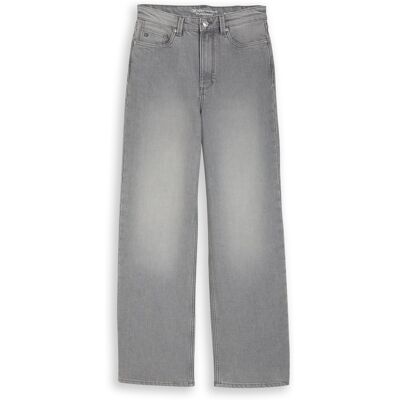 TOM TAILOR DENIM Damen TTLINOU WIDE High Waist Jeans, grau, Uni, Gr. L/32 TOM TAILOR DENIM Damen TTLINOU WIDE High Waist Jeans, grau, Uni, Gr. L/32