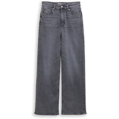 TOM TAILOR DENIM Damen TTLINOU WIDE High Waist Jeans, grau, Uni, Gr. S/32 TOM TAILOR DENIM Damen TTLINOU WIDE High Waist Jeans, grau, Uni, Gr. S/32