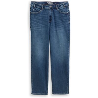 TOM TAILOR Damen Plus Size - Straight Jeans, blau, Uni, Gr. 54 TOM TAILOR Damen Plus Size - Straight Jeans, blau, Uni, Gr. 54