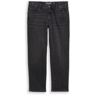 TOM TAILOR Damen Plus Size - Straight Jeans, schwarz, Uni, Gr. 44 TOM TAILOR Damen Plus Size - Straight Jeans, schwarz, Uni, Gr. 44