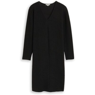 TOM TAILOR Damen Plus Size - Kleid mit Glitzer-Effekt, schwarz, Uni, Gr. 44 TOM TAILOR Damen Plus Size - Kleid mit Glitzer-Effekt, schwarz, Uni, Gr. 44