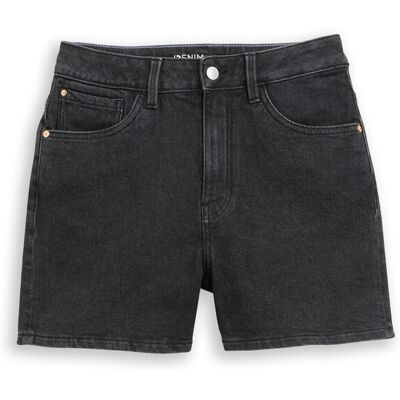 TOM TAILOR DENIM Damen TTELIN STRAIGHT High Waist Jeans Shorts, grau, Uni, Gr. XS TOM TAILOR DENIM Damen TTELIN STRAIGHT High Waist Jeans Shorts, grau, Uni, Gr. XS