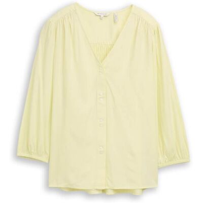TOM TAILOR Damen Bluse aus Viskose, gelb, Uni, Gr. 34 TOM TAILOR Damen Bluse aus Viskose, gelb, Uni, Gr. 34