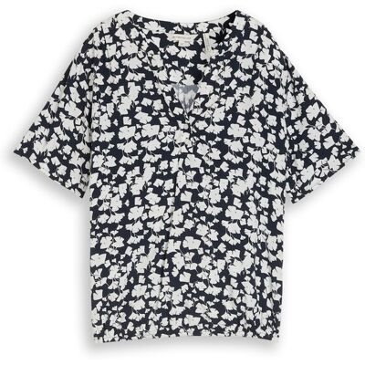 TOM TAILOR Damen Bluse mit Muster, blau, Gemustert, Gr. 36 TOM TAILOR Damen Bluse mit Muster, blau, Gemustert, Gr. 36