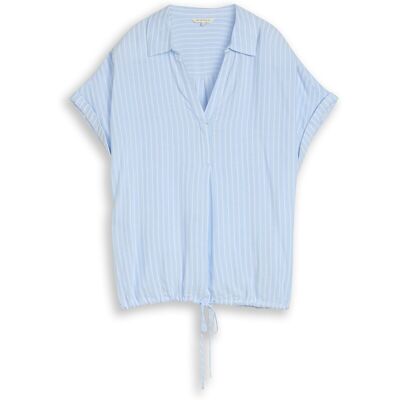 TOM TAILOR Damen Loose Fit Bluse mit Streifenmuster, blau, Gestreift, Gr. 46 TOM TAILOR Damen Loose Fit Bluse mit Streifenmuster, blau, Gestreift, Gr. 46