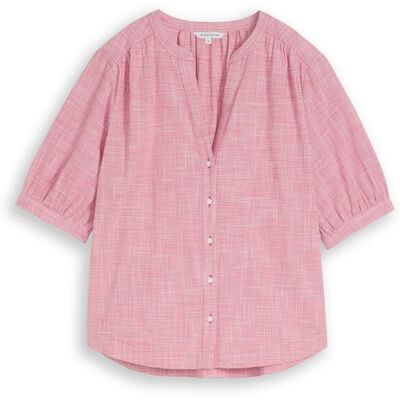 TOM TAILOR Damen Bluse aus Baumwolle, rot, Uni, Gr. 34 TOM TAILOR Damen Bluse aus Baumwolle, rot, Uni, Gr. 34