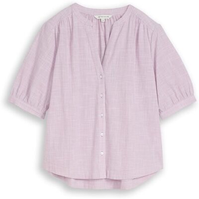 TOM TAILOR Damen Bluse aus Baumwolle, rosa, Uni, Gr. 46 TOM TAILOR Damen Bluse aus Baumwolle, rosa, Uni, Gr. 46