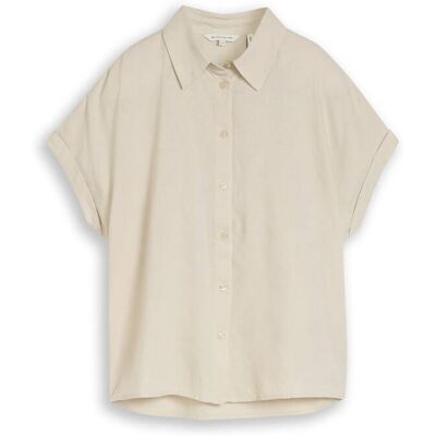 TOM TAILOR Damen Loose Fit Bluse mit Leinenanteil, braun, Uni, Gr. 34 TOM TAILOR Damen Loose Fit Bluse mit Leinenanteil, braun, Uni, Gr. 34