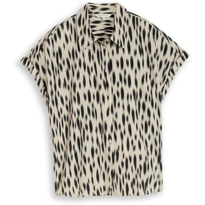 TOM TAILOR Damen Loose Fit Bluse mit Leinenanteil, beige, Gemustert, Gr. 34 TOM TAILOR Damen Loose Fit Bluse mit Leinenanteil, beige, Gemustert, Gr. 34