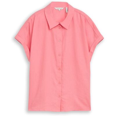 TOM TAILOR Damen Loose Fit Bluse mit Leinenanteil, rosa, Uni, Gr. 36 TOM TAILOR Damen Loose Fit Bluse mit Leinenanteil, rosa, Uni, Gr. 36