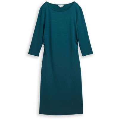 TOM TAILOR Damen Kleid mit Raffungen, grün, Uni, Gr. 38 TOM TAILOR Damen Kleid mit Raffungen, grün, Uni, Gr. 38