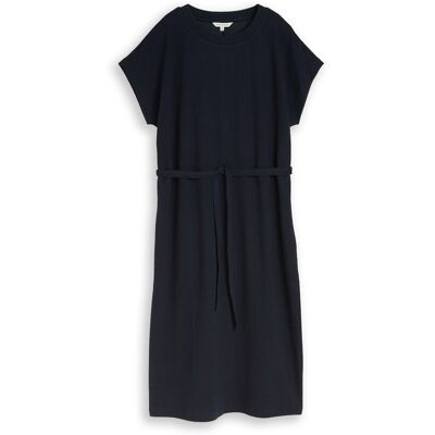 TOM TAILOR Damen Loose Fit Midi-Kleid, blau, Uni, Gr. 36 TOM TAILOR Damen Loose Fit Midi-Kleid, blau, Uni, Gr. 36