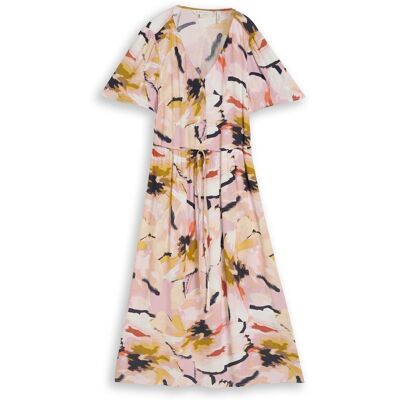 TOM TAILOR Damen Midi-Kleid mit Muster, rosa, Geblümt, Gr. 34 TOM TAILOR Damen Midi-Kleid mit Muster, rosa, Geblümt, Gr. 34