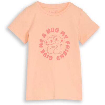 TOM TAILOR Mädchen T-Shirt mit Print, orange, Uni, Gr. 116/122 TOM TAILOR Mädchen T-Shirt mit Print, orange, Uni, Gr. 116/122