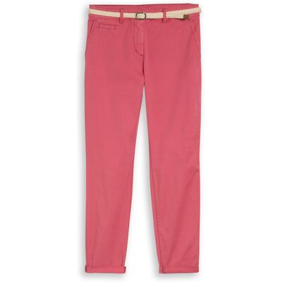 TOM TAILOR Damen Slim Chino Hose mit Gürtel, rot, Uni, Gr. 42/30 TOM TAILOR Damen Slim Chino Hose mit Gürtel, rot, Uni, Gr. 42/30