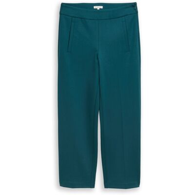 TOM TAILOR Damen TTMIA STRAIGHT Cropped Hose, grün, Uni, Gr. 44/28 TOM TAILOR Damen TTMIA STRAIGHT Cropped Hose, grün, Uni, Gr. 44/28