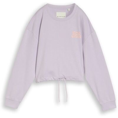TOM TAILOR Mädchen Cropped Sweatshirt mit Bindeschleife, lila, Uni, Gr. 164 TOM TAILOR Mädchen Cropped Sweatshirt mit Bindeschleife, lila, Uni, Gr. 164