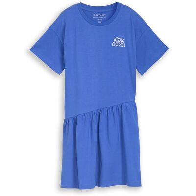 TOM TAILOR Mädchen Mini-Kleid mit Print, blau, Uni, Gr. 152 TOM TAILOR Mädchen Mini-Kleid mit Print, blau, Uni, Gr. 152