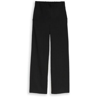 TOM TAILOR DENIM Damen Crinkle Wide Leg Hose, schwarz, Uni, Gr. L TOM TAILOR DENIM Damen Crinkle Wide Leg Hose, schwarz, Uni, Gr. L